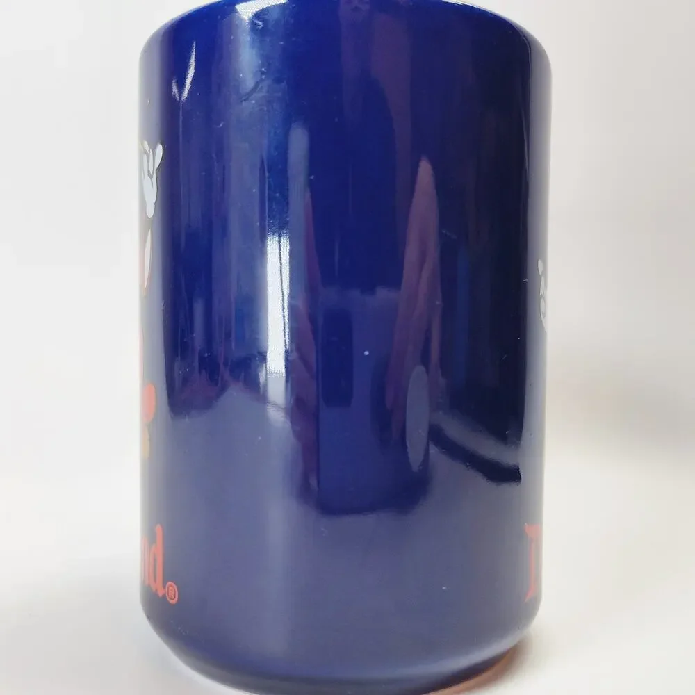 Disneyland Sorcerer Mickey Mug Fantasia Disneyland Ceramic Thailand Vintage Blue